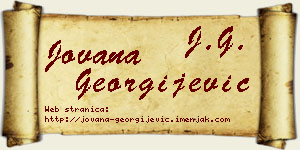 Jovana Georgijević vizit kartica